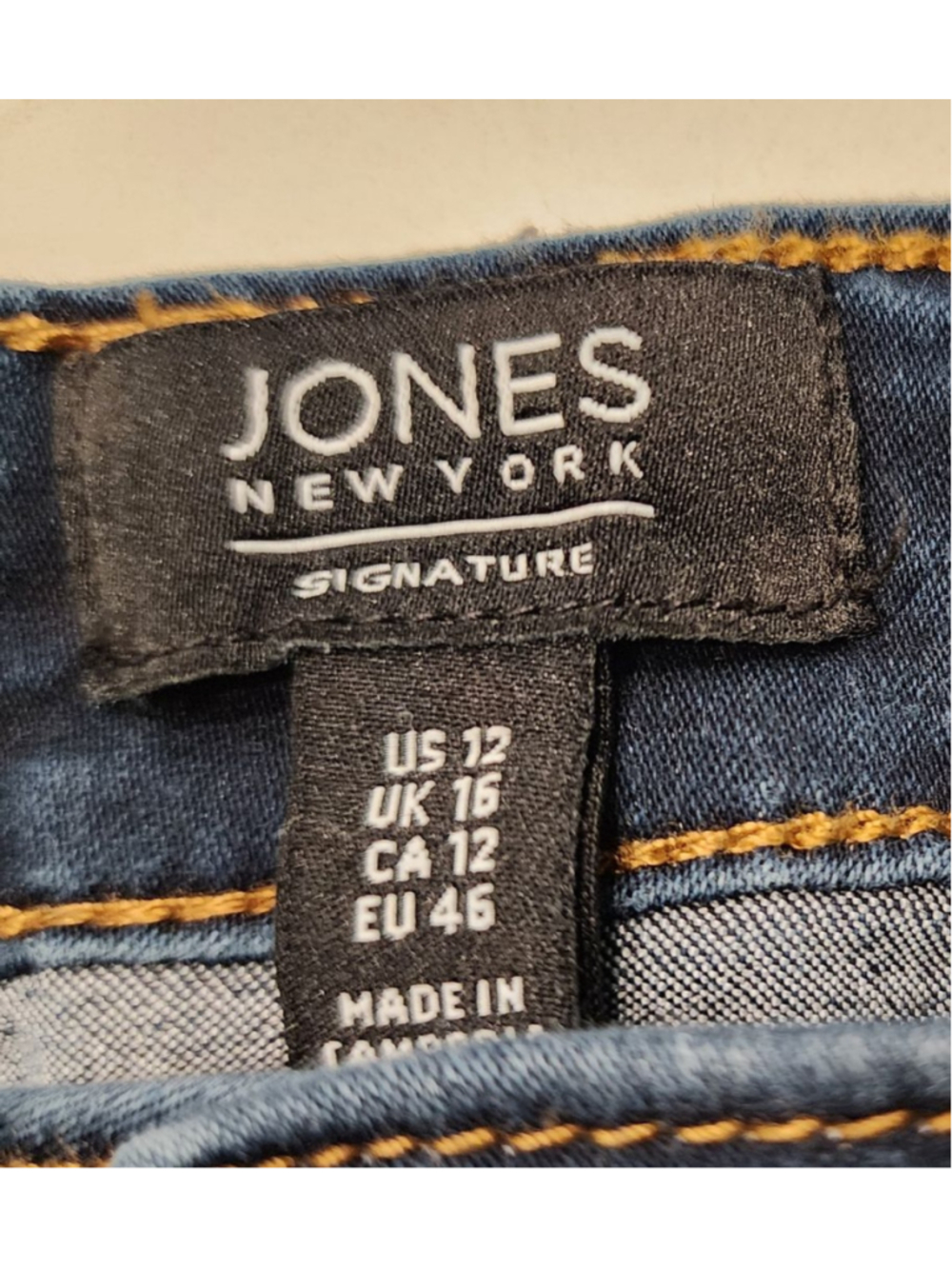 Jones New York Signature Lexington Wide Leg Jeans Women's Size 12 Dark Wash - Picture 7 of 13